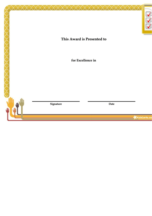 Certificate Templates For Kids Printable pdf
