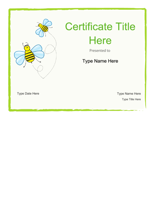 Fillable Certificate Templates For Kids 2 Printable pdf