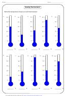Reading Thermometers Worksheet