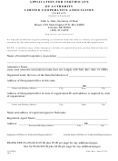 Application Form For Certificate Of Authority Foreign Limited Cooperative Association