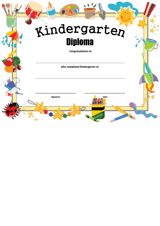 Kindergarten Diploma Printable pdf