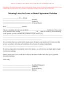 Warning Letter For Lease Or Rental Agreement Violation