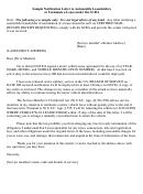 Sample Notification Letter To Automobile Leaseholders To Terminate A Lease Under The Scra