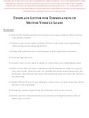 Template Letter For Termination Of Motor Vehicle Lease
