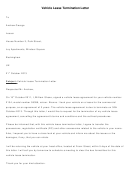 Vehicle Lease Termination Letter