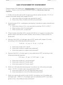 Gas Stoichiometry Worksheet Printable pdf
