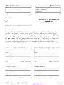 State Of Minnesota District Court - Certificate Of Representation And Parties
