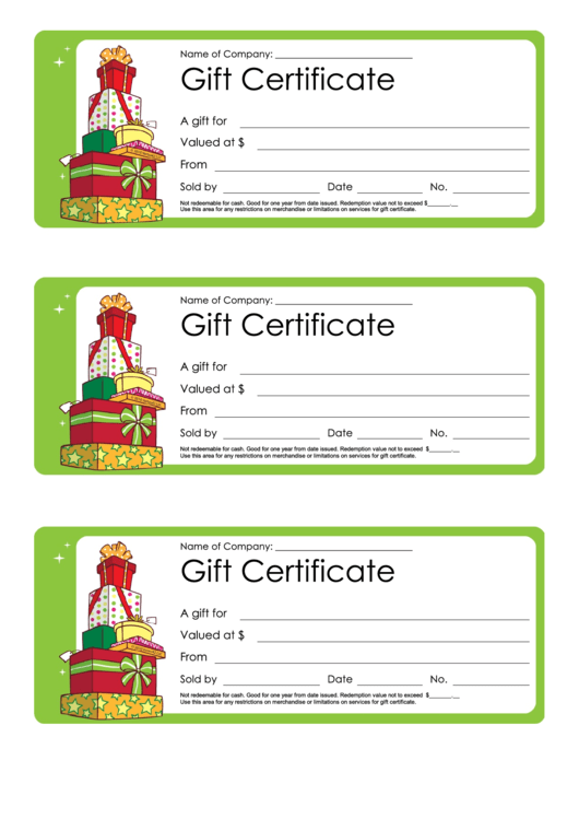 Christmas Gift Certificate Template