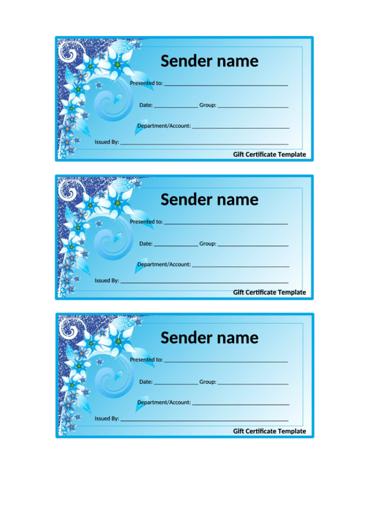 Gift Certificate Template Printable pdf