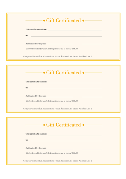 Gift Certificated Printable pdf