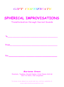 Gift Certificate - Spherical Improvisations