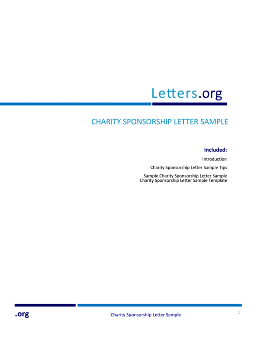 Sample Charity Sponsorship Letter Template Printable pdf