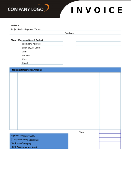 Corporate Invoice Template Printable pdf