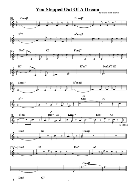 You Stepped Out Of A Dream Sheet Music Printable pdf
