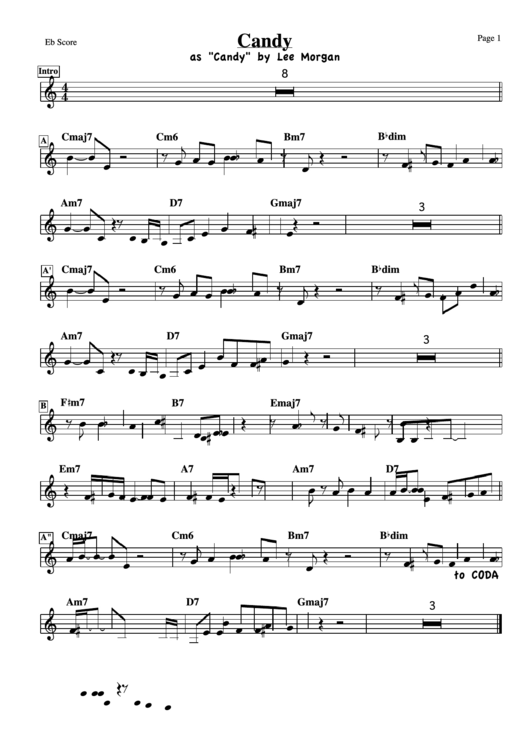 Candy Sheet Music Printable pdf