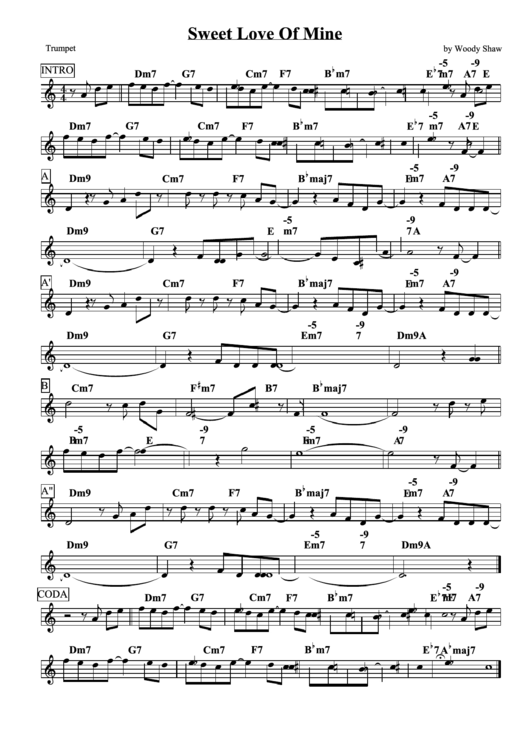Sweet Love Of Mine Trumpet Sheet Music Printable pdf