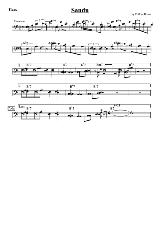 Sandu Trombone Sheet Music Printable pdf