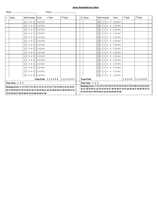 Top 13 Basketball Score Sheets Free To Download In PDF Format