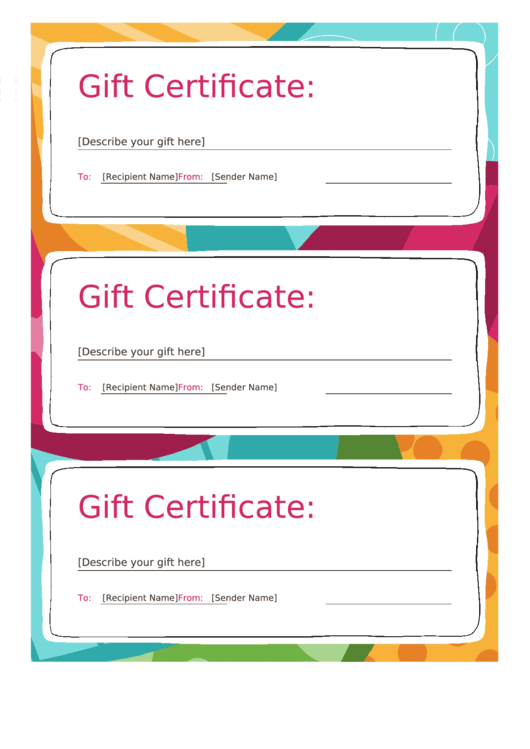 Gift Certificate Printable pdf
