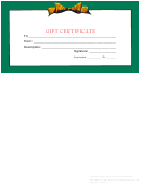Gift Certificate Template - Green Border