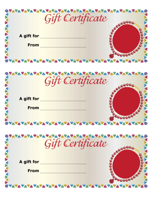 Gift Certificate Template - Jewelry Printable pdf