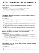 Wgsa Coaches Code Of Conduct Printable pdf