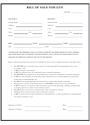 Bill Of Sale For Gun Form