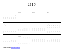 2015 Yearly Calendar Template In Landscape Format