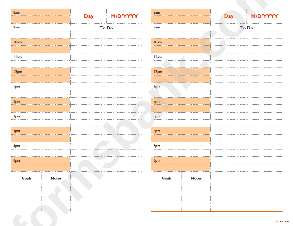 Daily To Do List 2 Per Page