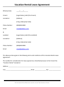Vacation Rental Lease Agreement