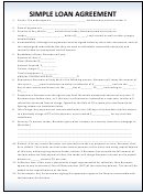 Fillable Simple Loan Agreement Printable pdf