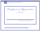 Certificate Of Appreciation Wa