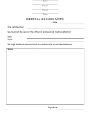 Medical Excuse Note