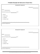 Receipt Template For Rent And Or Tenant Fees