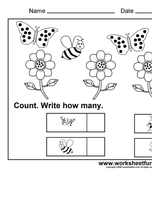 Counting Preschool Worksheet Printable pdf