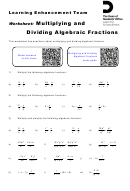 Multiplying And Diving Algebraic Fractions