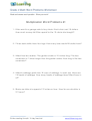 Grade 4 Math Word Problems Worksheet