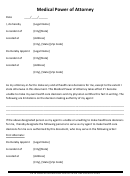 Medical Power Of Attorney Form Printable pdf