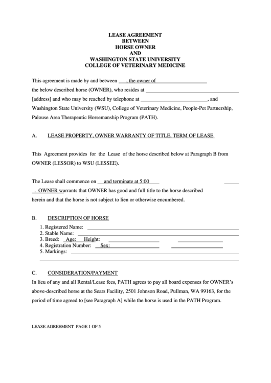 Lease Agreement Printable pdf