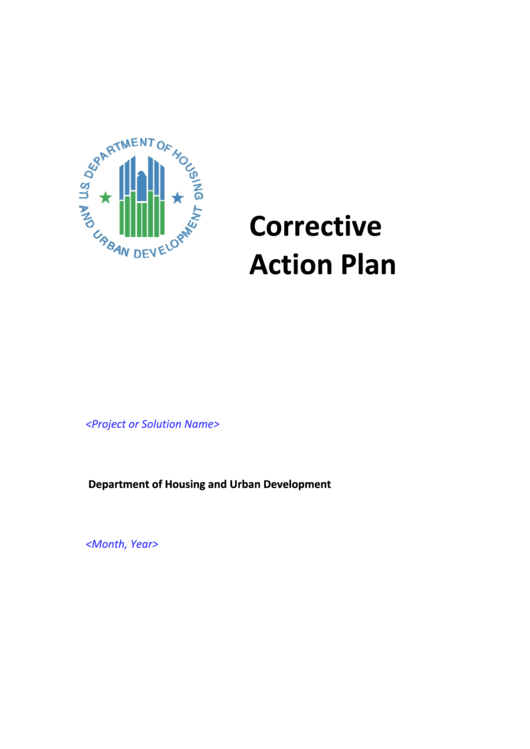 Corrective Action Plan Sample Printable pdf