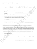 Certificate Of Amendment To Certificate Of Limited Partnership