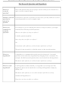 The Research Question And Hypothesis Printable pdf