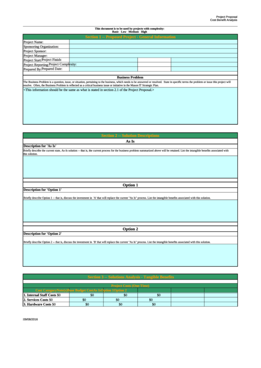 Project Proposal Template Printable pdf