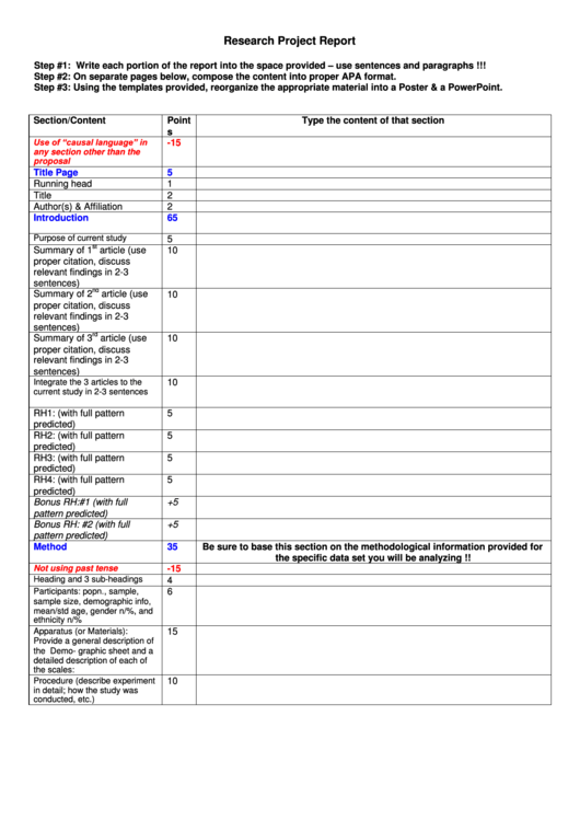 Research Project Report Printable pdf