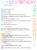 Kids' Birthday Party Checklist Template