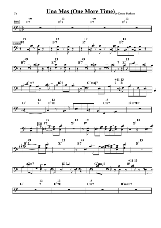 Una Mas (One More Time) Trombone Sheet Music Printable pdf