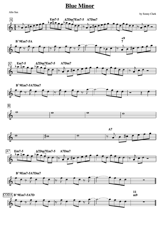 Blue Minor Sheet Music Printable pdf
