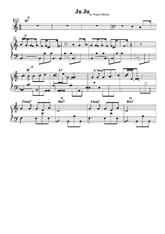 Ju Ju Sheet Music Printable pdf