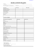 Income & Expenditure Sheet