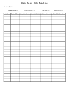 Daily Sales Calls Tracking Template